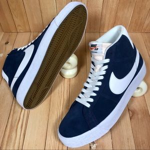 Nike SB Zoom Blazer Mid Navy Blue White Red Shoes